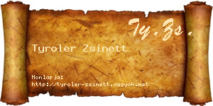 Tyroler Zsinett névjegykártya